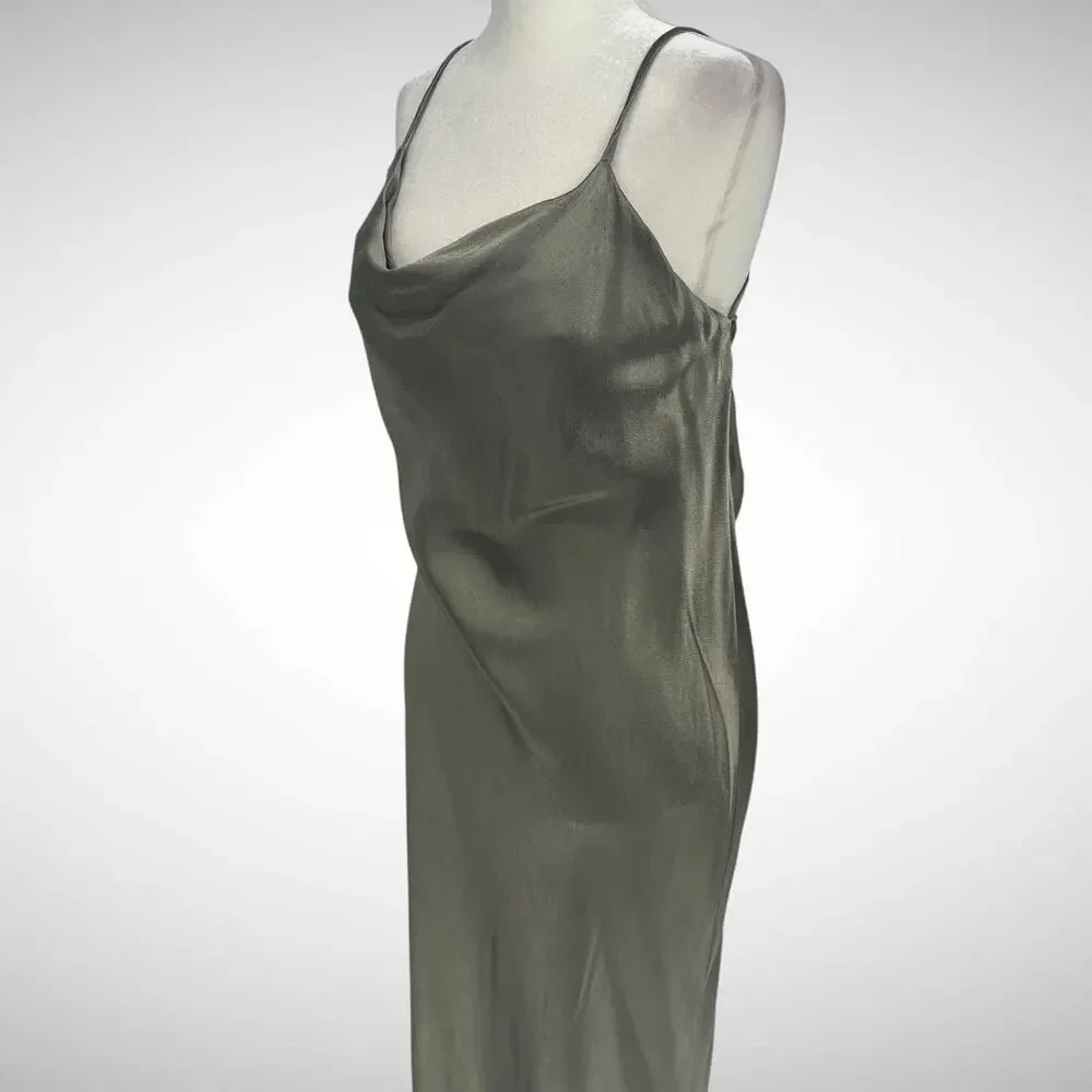 Shona Joy La Lune Cowl Tie‎ Back Midi Slip Dress Size US 10 AUS 14 Sage Green
